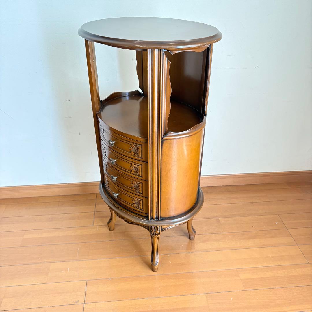 【美品・匿名配送】アンティーク調 猫脚 キャビネット 4段 チェスト コンソール