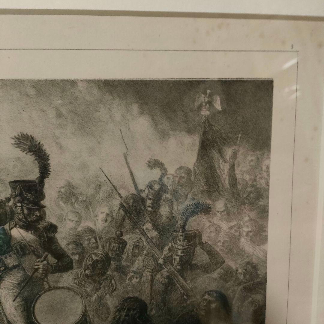 リトグラフ「鼓舞」（マリー・ラフェ、ナポレオン戦争）アンティーク骨董
