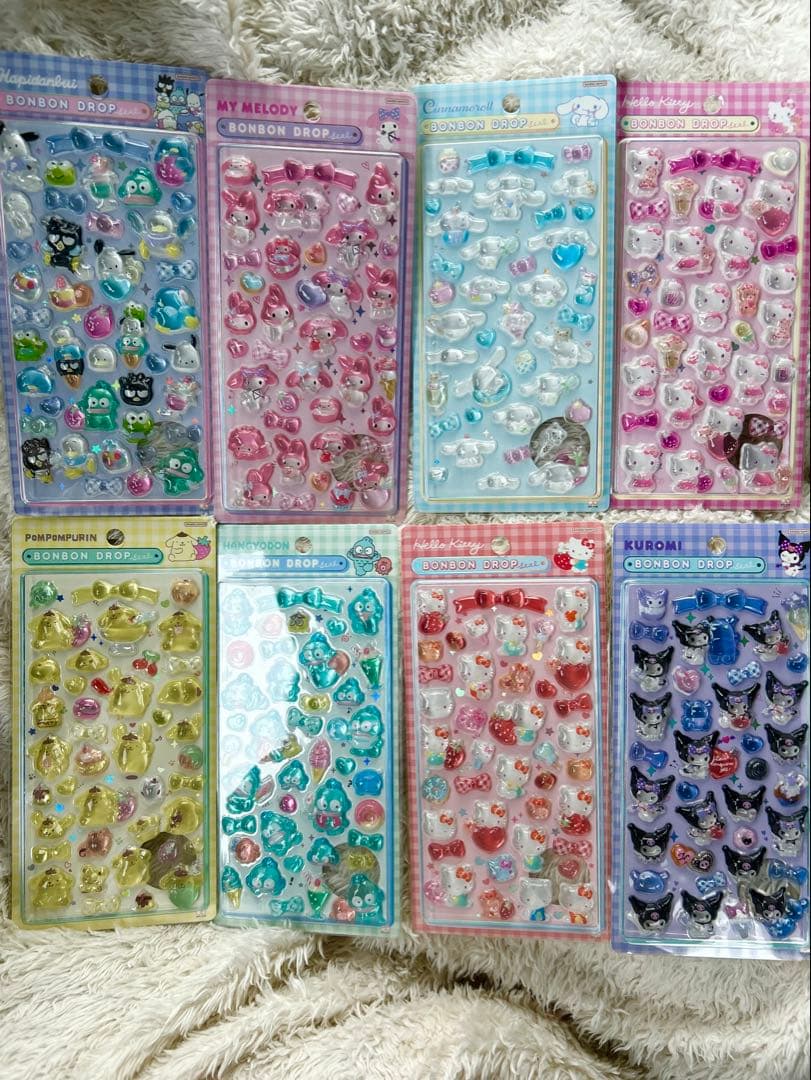 【大幅値下げ！】サンリオ　ボンボンドロップシール8枚セット