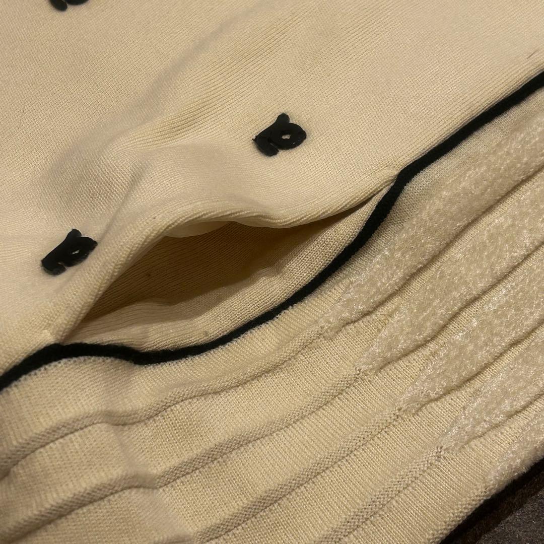 archivio ニットプリーツスカート 裾ベロア調 ウール混 ウエストゴム