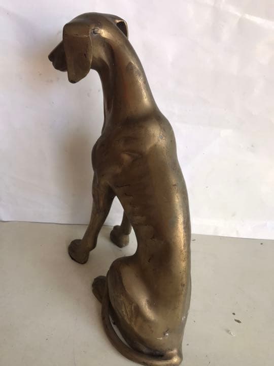 狗置物，真鍮製，工藝美術品，高29cm，重3500克。