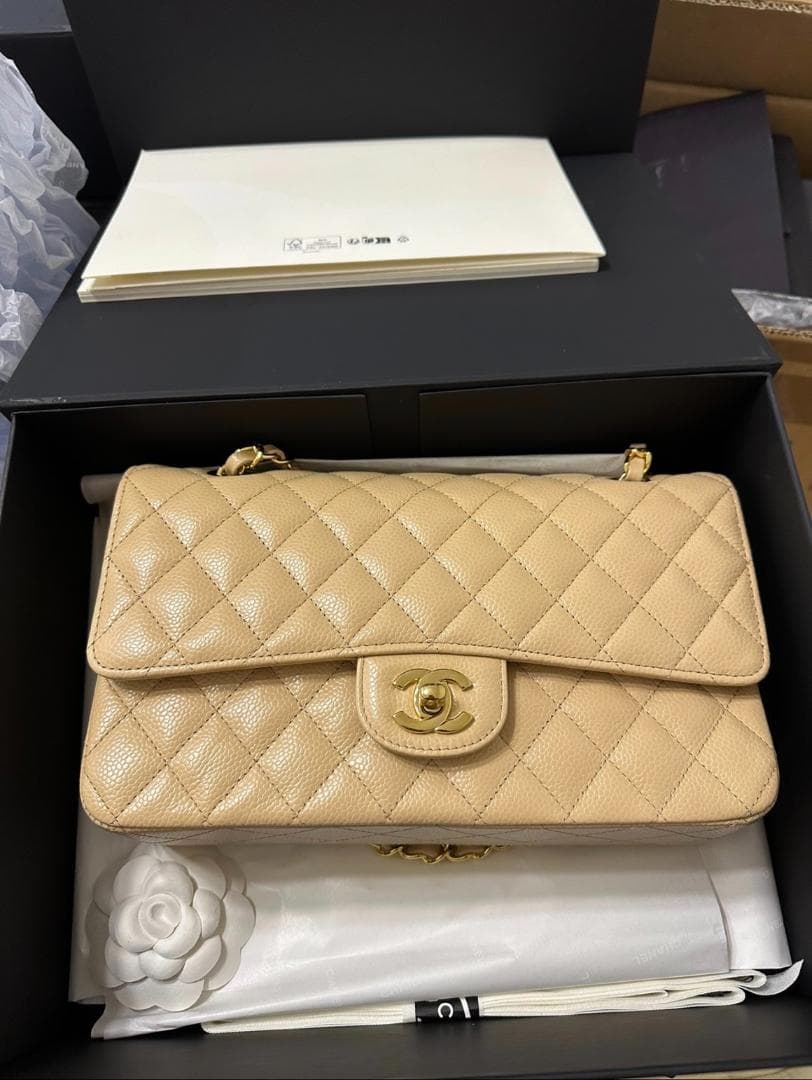 CHANEL チェーンショルダーバッグ キャビアスキン 25