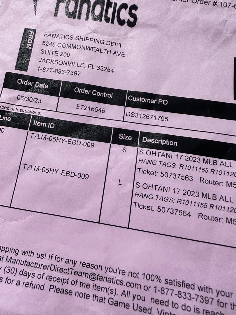[新品未開封Sサイズ] 大谷翔平 2023 オールスター ユニフォーム