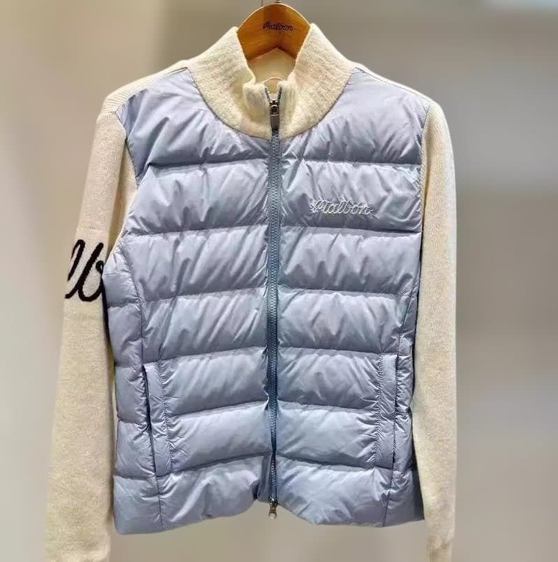 Malbon ゴルフ レディース 防寒 ダウン ニット ジップアップ