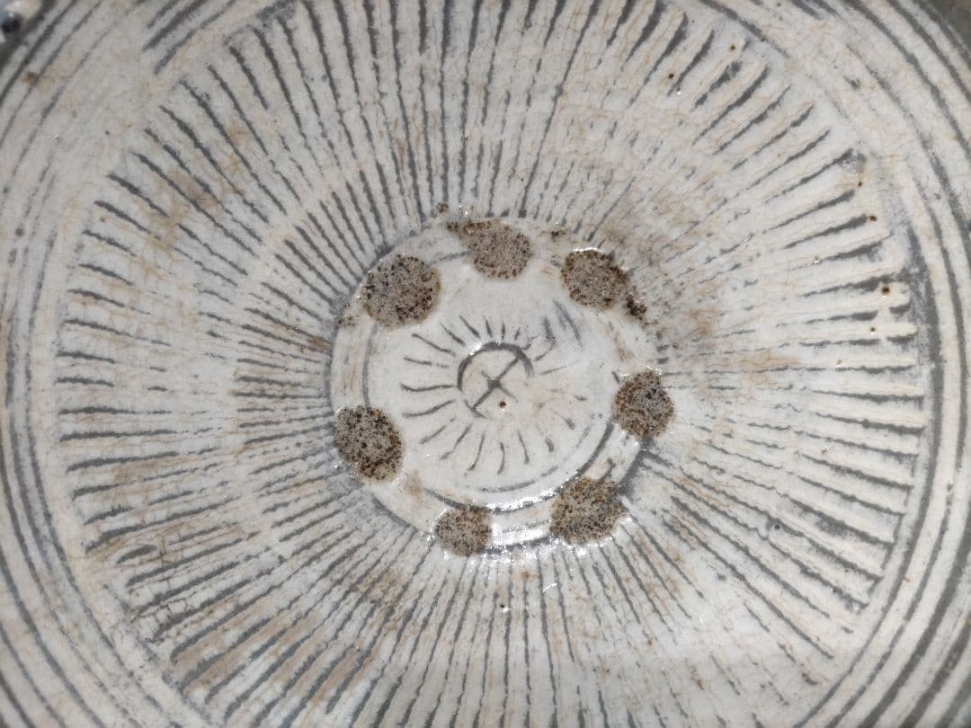 李朝　刷毛三嶋　皿（13.4cm）良品！