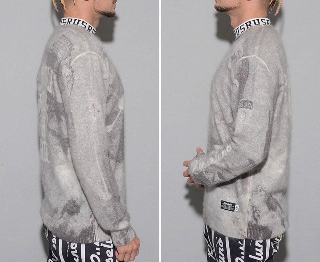 新品 ラッセルノ ゴルフ グラフィック ニット セーター ブラック M 4