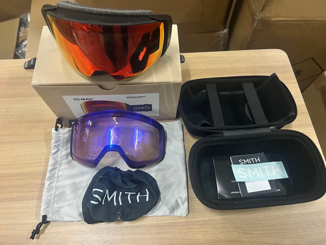 スキー・スノーボードアクセサリー SMITH 4D MAG Black cp Phot Red Mirror