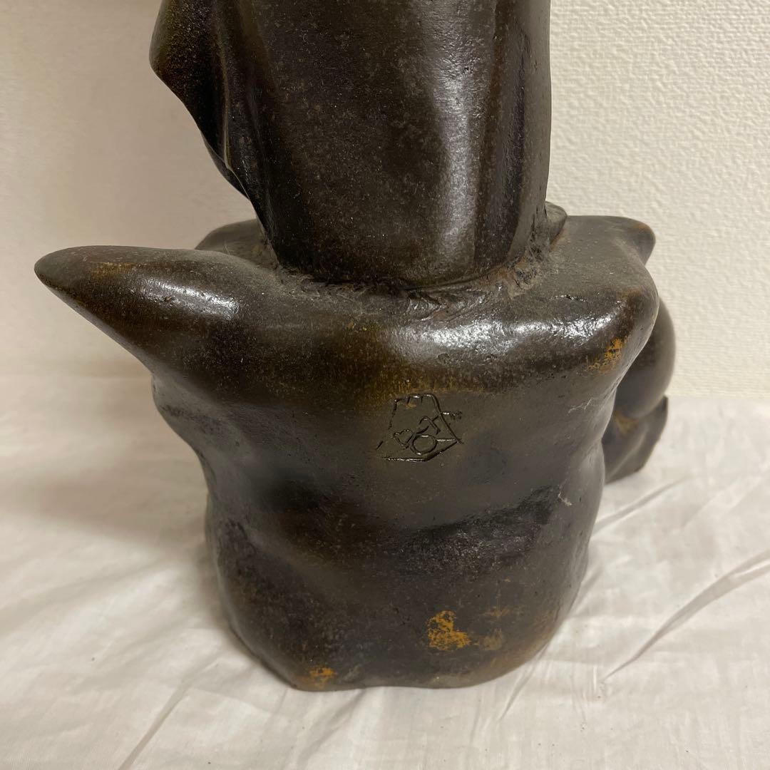 悲母観音　高さ約62センチ　狩野芳崖　鉄製　やや傷あり