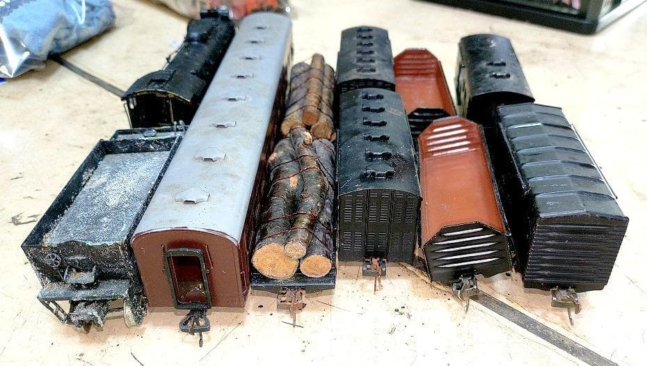 k*n様 HOゲージ　ジャンク　SLセット　鉄道車両模型　1/64サイズのミニカ