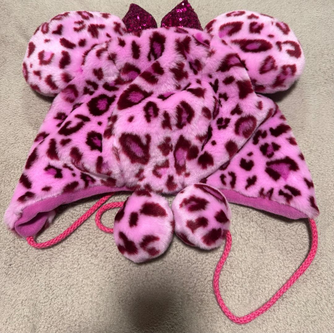 ヒョウ柄ミッキーマウス風帽子2点セット　　値下げ可能なのでよろしくお願いします！