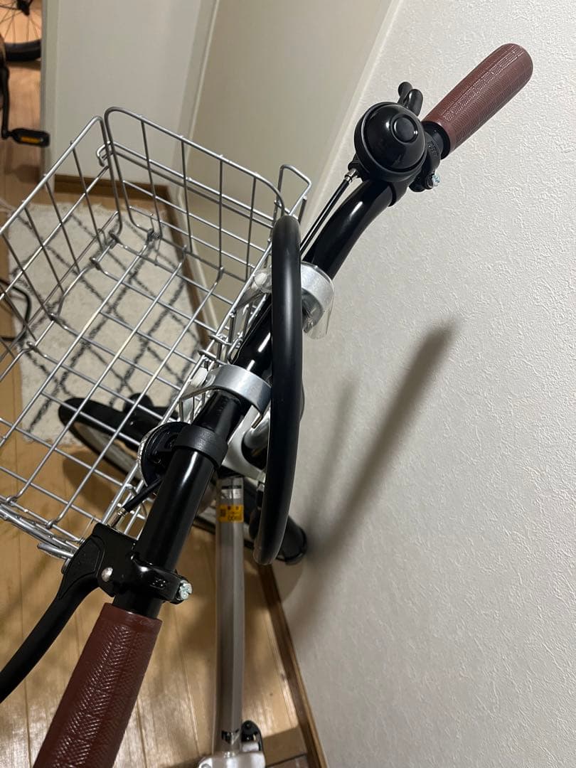 折りたたみ自転車 シルバー カゴ付き