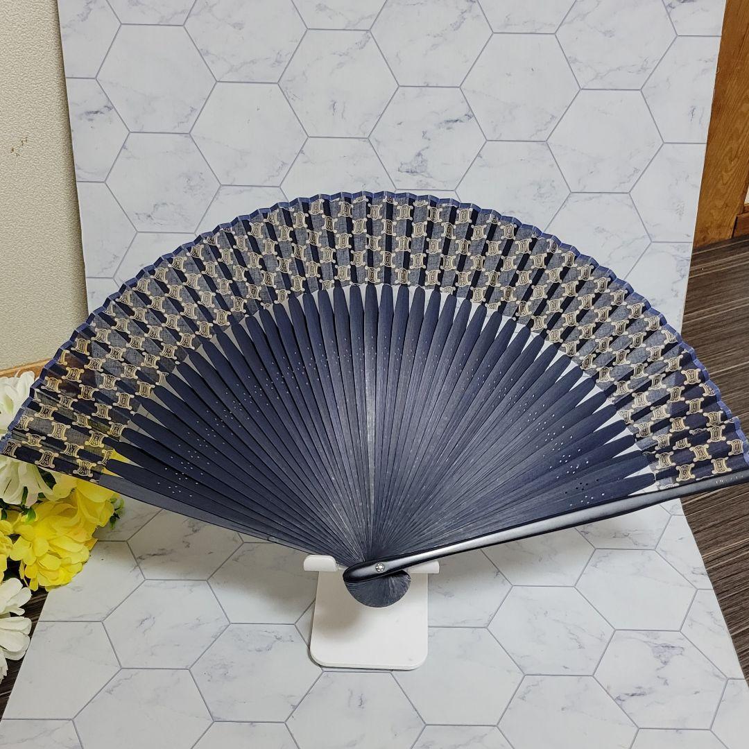 CELINE　上品　総柄　ロゴ　扇子　浴衣　夏祭り　おでかけに　スーツ　ドレス