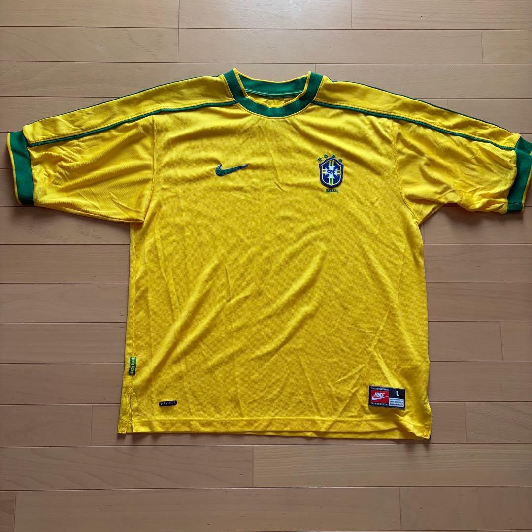 極美品 NIKE ナイキ ブラジル代表 ユニフォーム 1998-99 ホーム Ｌ