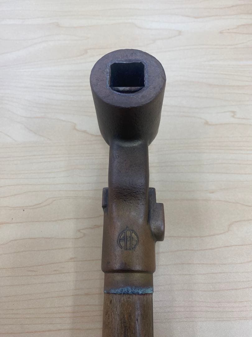 ◎⭐︎ 国鉄　ブレーキハンドル　木製グリップ　鉄道放出品　昭和レトロ　レバー　鉄道