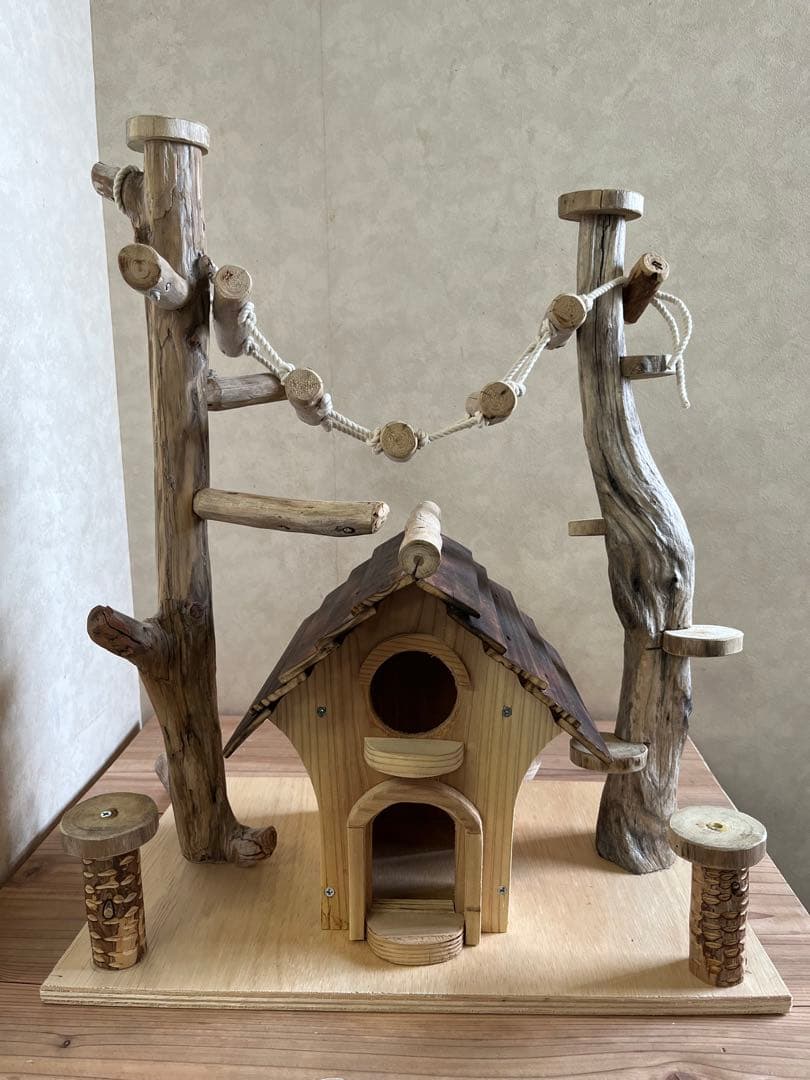 鳥インコ止まり木 流木バードアスレチック 中サイズバードジムバードトイパーチ