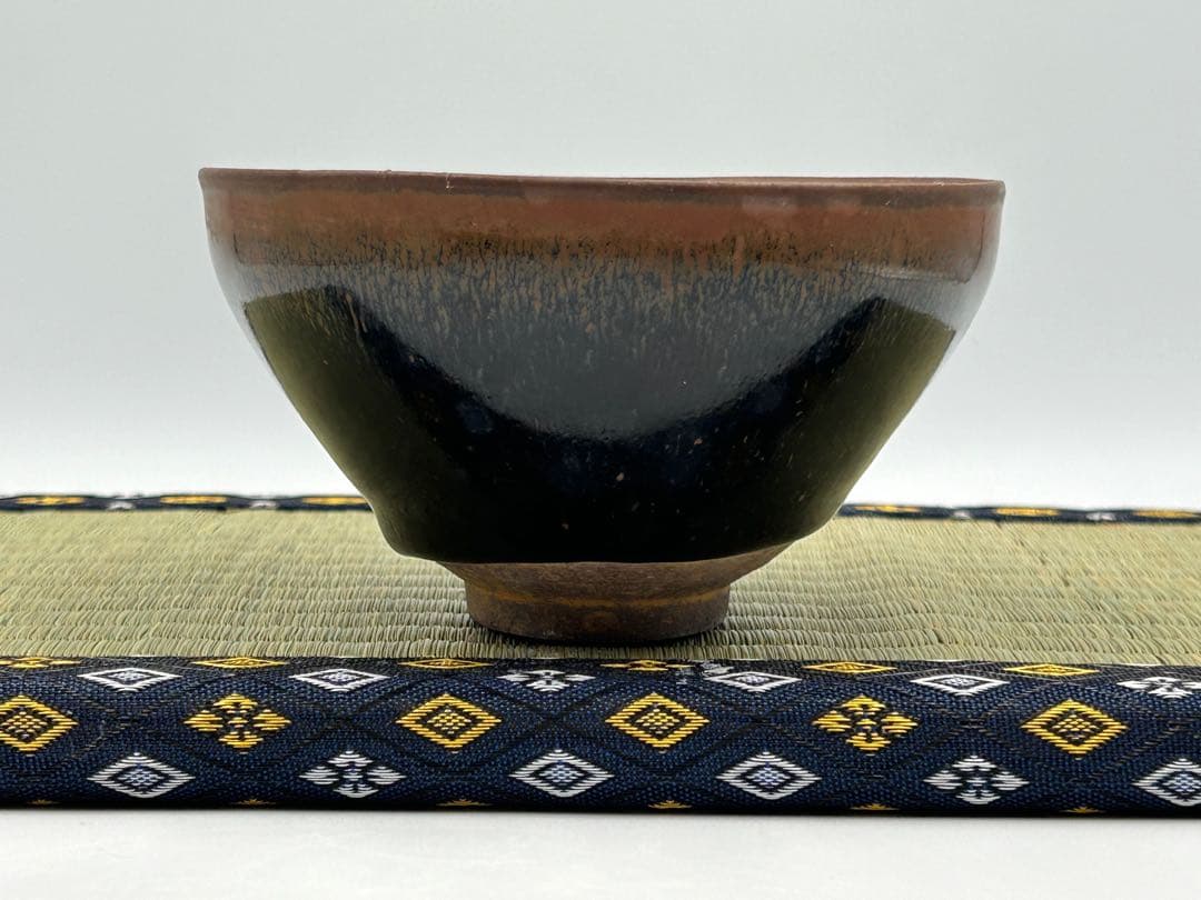 ★0017　宋時代　建窯 兎豪釉天目茶碗 茶道具 茶器 唐物天目 中国美術