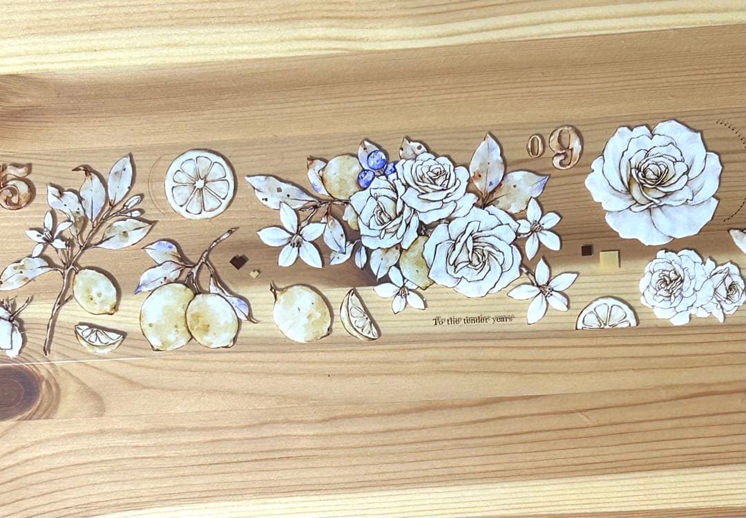 レモンと花 海外マステ 切り売り