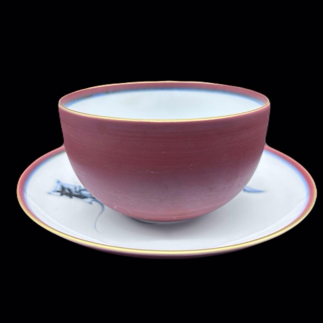 清水焼 京焼 平安瑞昭造 珈琲碗　6客セット 人物絵 大野瑞昭　 -315-