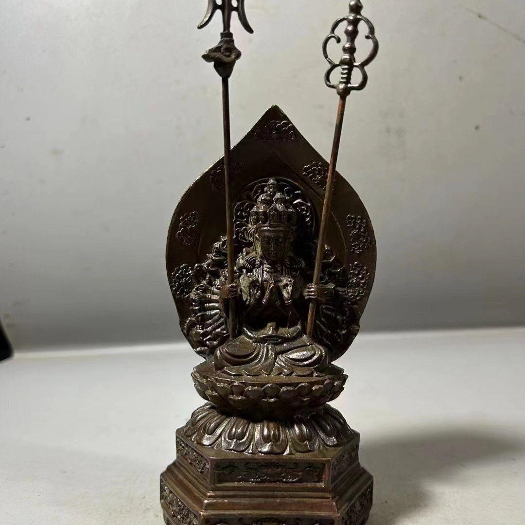 仏教美術 千手観音 銅製 仏像 彫刻 置物 開運 風水