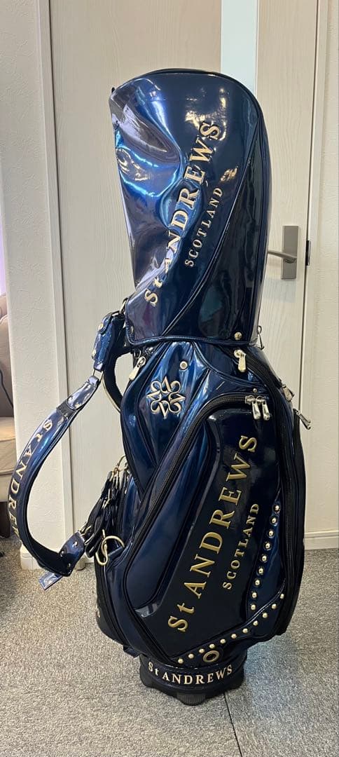 カ*ン様 St Andrews セントアンドリュース　ゴルフバッグ ネイビー×ゴ
