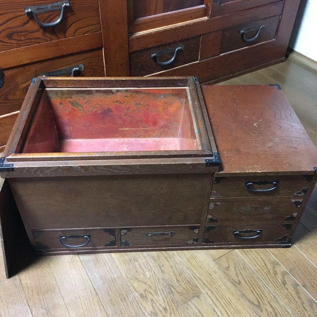 木製長火鉢　角火鉢　古道具 アンティーク　囲炉裏　送料込み