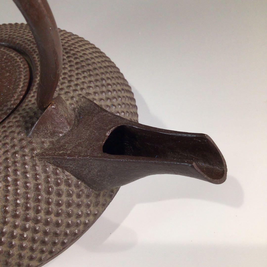 Ｐ３８５　銚子　『釜師　佐藤浄清造』『替蓋付』『平丸霰地紋』　共箱　酒器