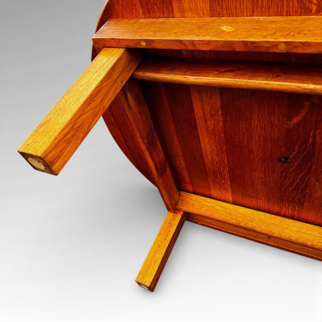 【美品】RUDO ルドー 楢（ナラ）材 折り畳み ちゃぶ台 円卓 無垢材