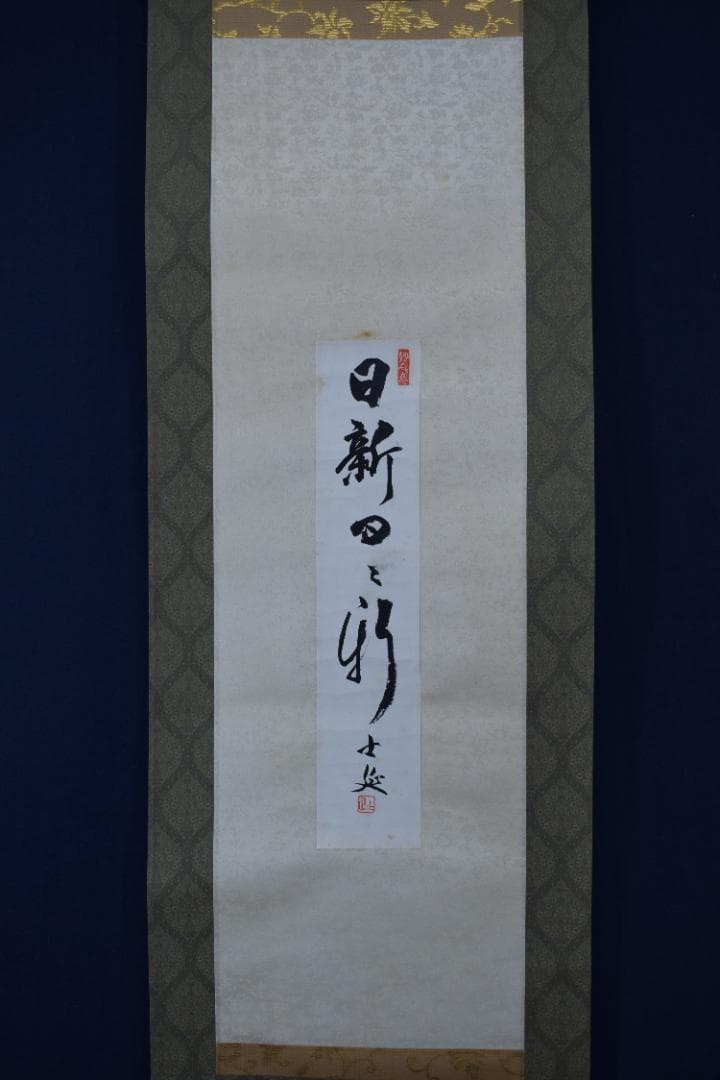 【真作】妙喜庵/武田士延/一行書/日新日々新/短冊/掛軸☆宝船☆Y-641　JM