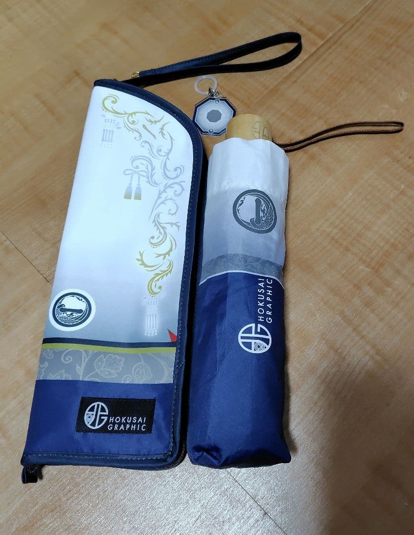 山鳥毛 刀剣乱舞 北斎グラフィック 折りたたみ傘 吸水ポーチ アンブレラチャーム