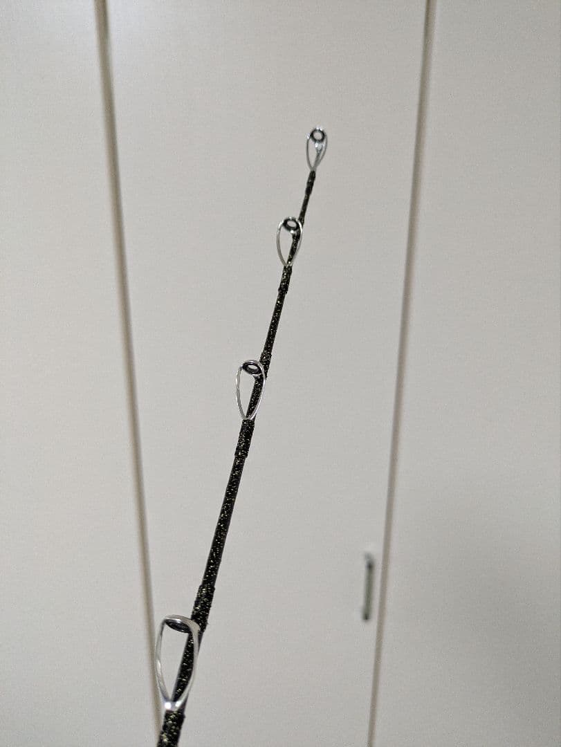 伊勢海老竿　穴釣り　テトラ釣り　布袋竹　和紙　ハンドメイド　ブラック