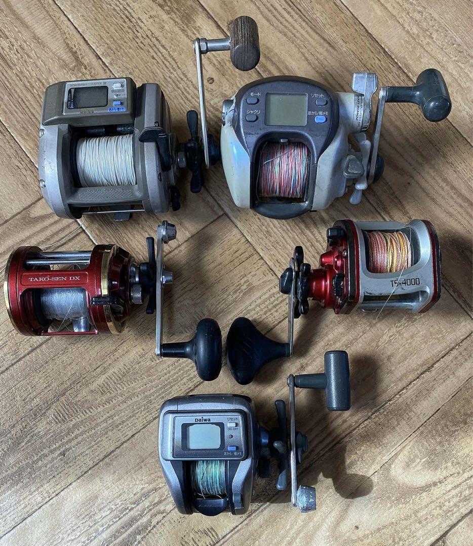 X500CP 両軸電動リール 糸付き..いろいろまとめ 5台