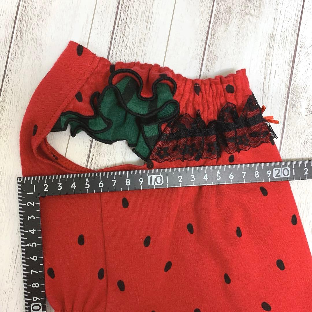 なりきりすいか2024すいかちゃんスモックワンピ/Sサイズ/犬服ハンドメイド