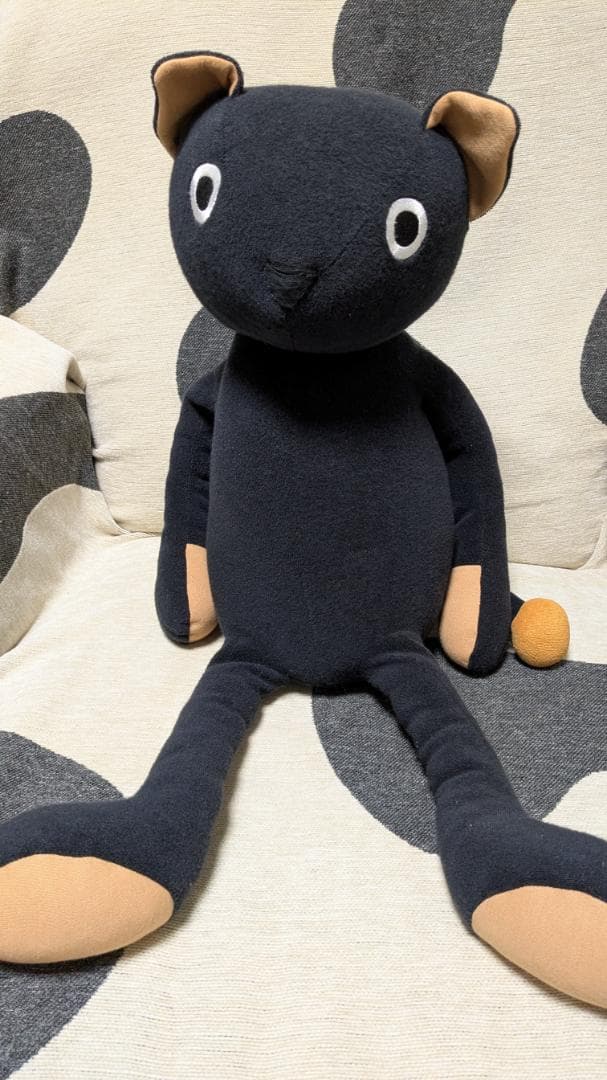 マタノアツコ Atsuko Ｍtano 黒猫ぬいぐるみ 大