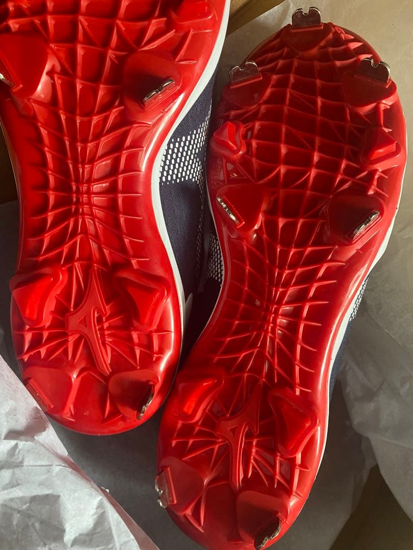 Mizuno スパイクシューズ ワイド ネイビー/レッド