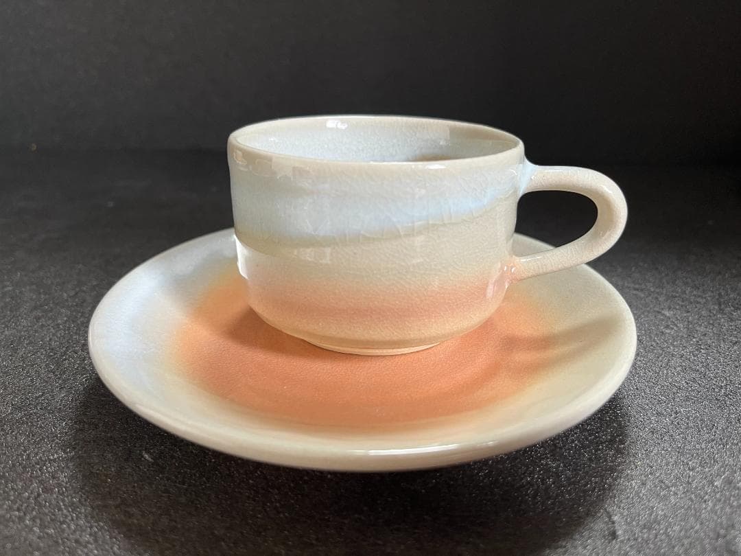 【未使用】　 萩焼 天龍窯 珈琲器　珈琲碗　 カップ ソーサー セット 　共箱