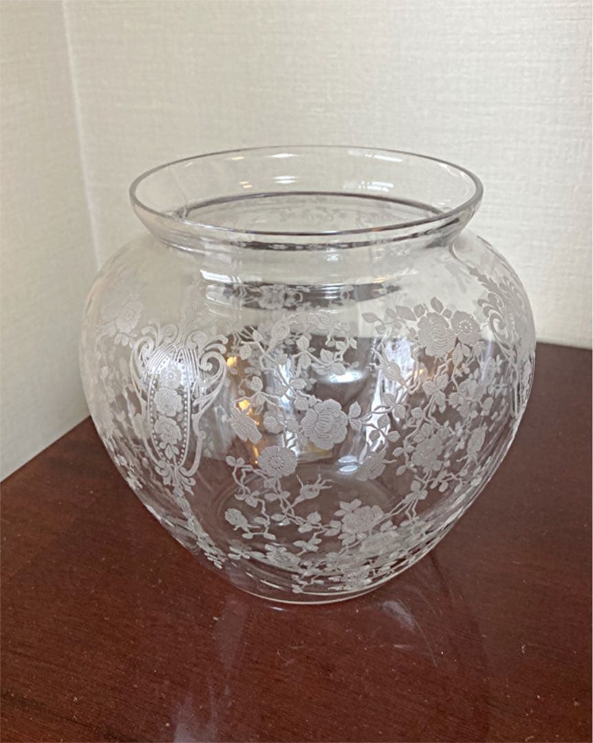 (アメリカアンティーク)ローズポイント花瓶(大)