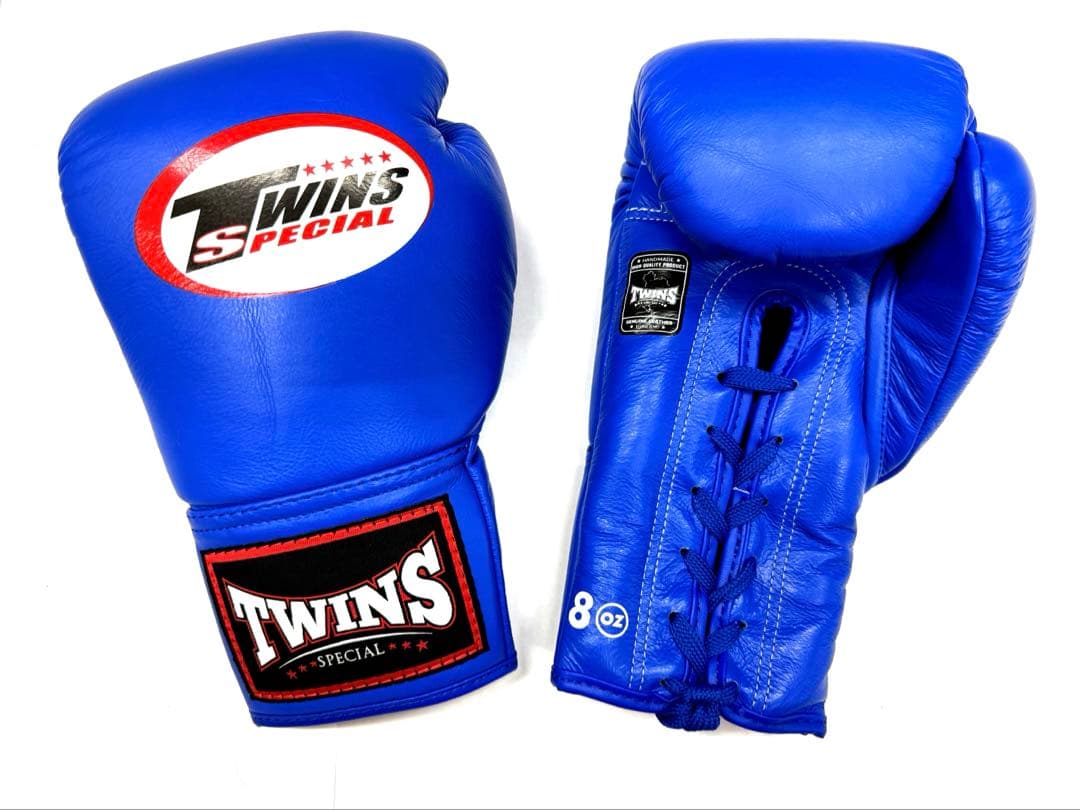 新品　TWINS グローブ 8oz 青　紐式　ヒモ式　ツインズ　送料込