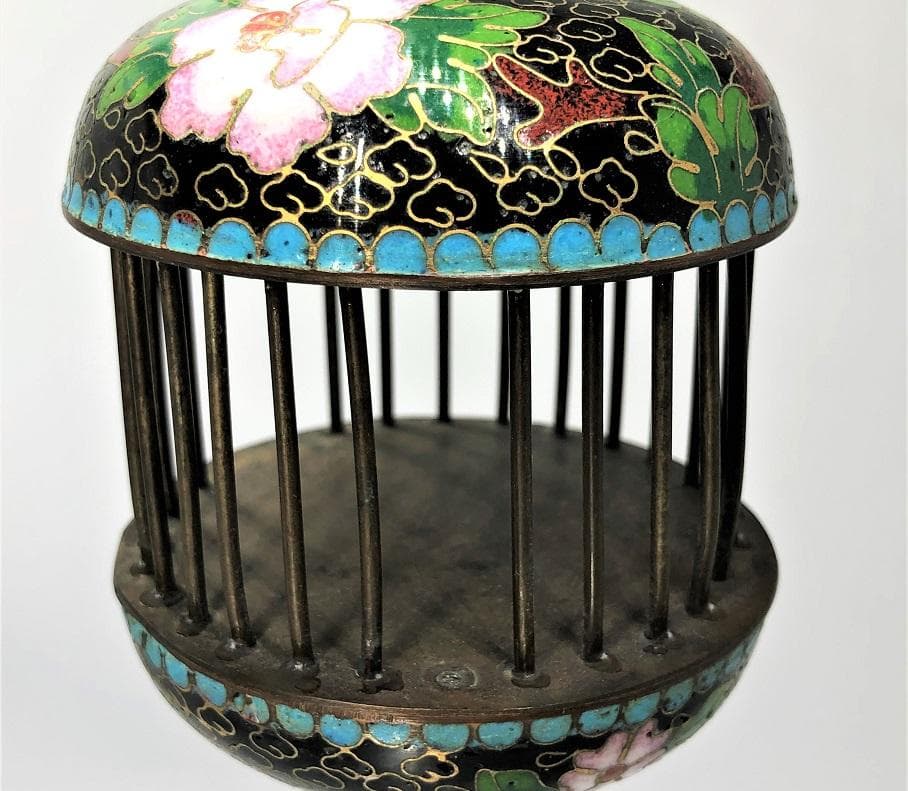 【 七宝虫籠 】　中華古玩　収蔵品　桐箱付き