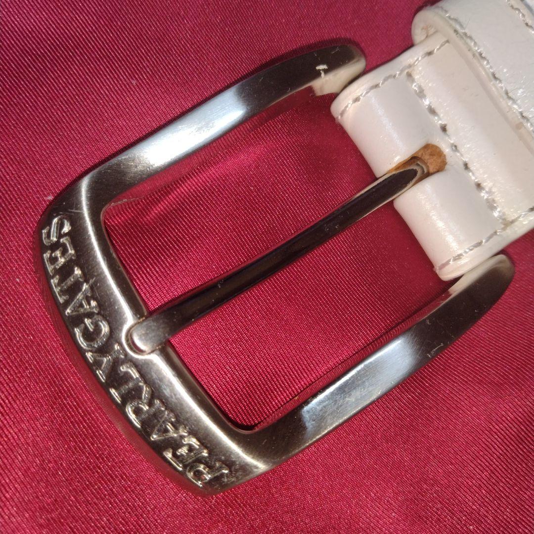 パーリーゲイツ　1989美品 ホワイトベルト　110cm 34mm ピンバックル