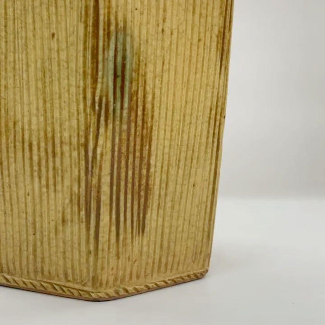 【花入12】黄瀬戸　六角槌形　高さ31㎝