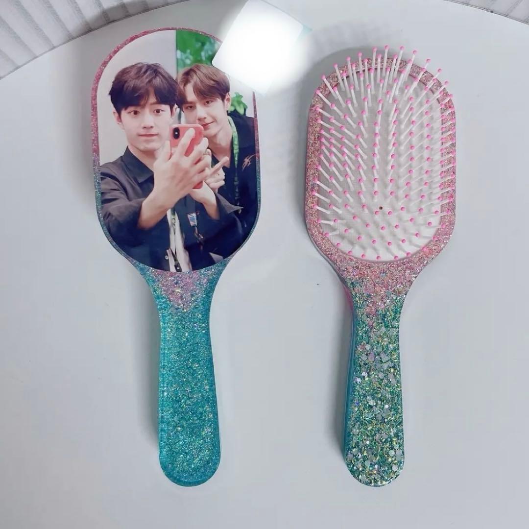 王一博 肖戦 超大レジンエアークッション付きヘアブラシ　4点セット❣️確認用105