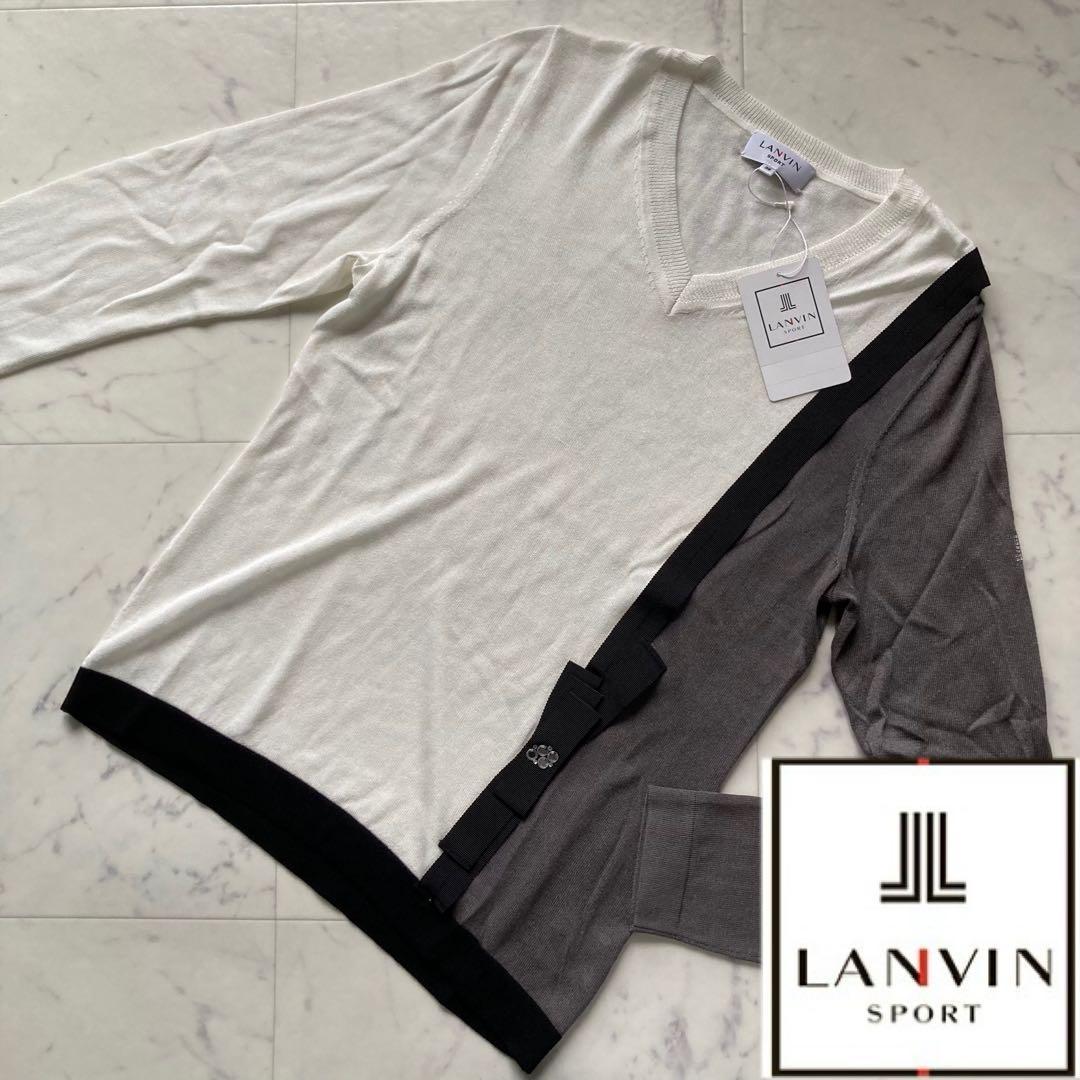 定価38500円【新品】レディース38ランバンスポール リボン付きニット