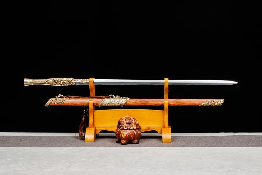 【青衣の剣】古兵器 武具 刀装具 日本刀　模造刀 居合刀 武士道 鑑賞用 美術刀