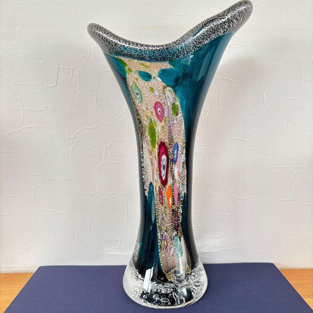 現代の名工 黒木国昭 金・プラチナ象嵌 「夢光琳」 32cm 箱付き 花器