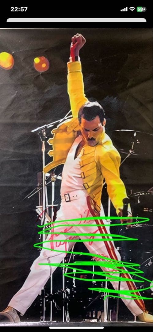 フレディ・マーキュリー直筆サイン入りポスター☆❣️価格交渉可❣️