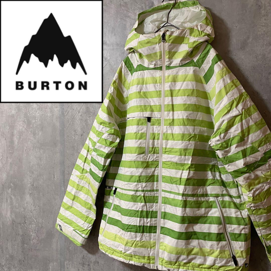 Burtonバートンスキーウェアスノーボードジャケットパーカーフードボーダー白緑