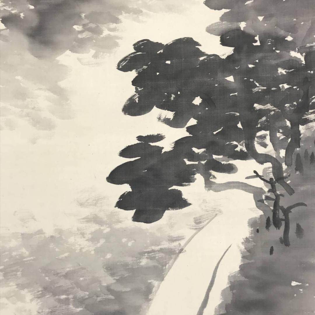 【真作】石川柳城/瀑布図/滝図/山水図/掛軸/名家伝来/AC-439