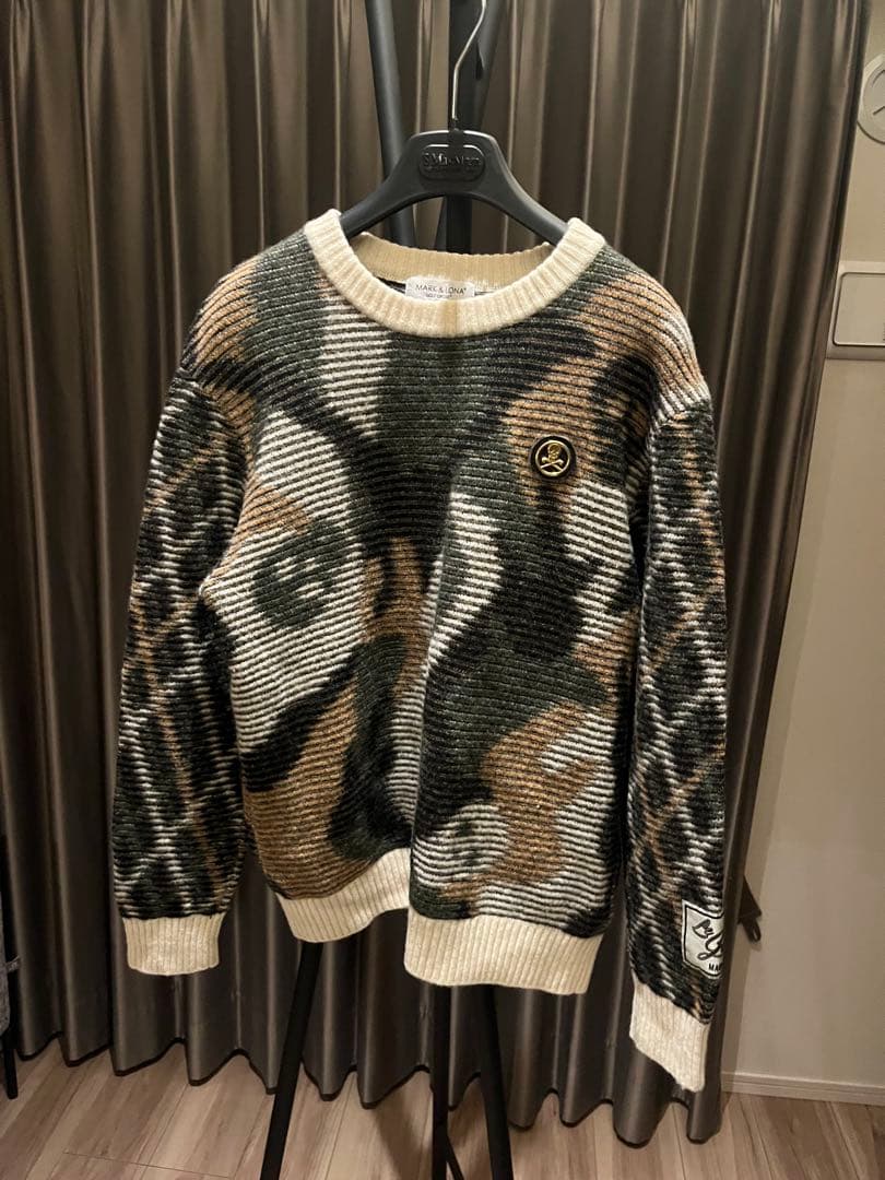 【美品】MARK&LONA（マーク＆ロナ）ジャガードクルーニット