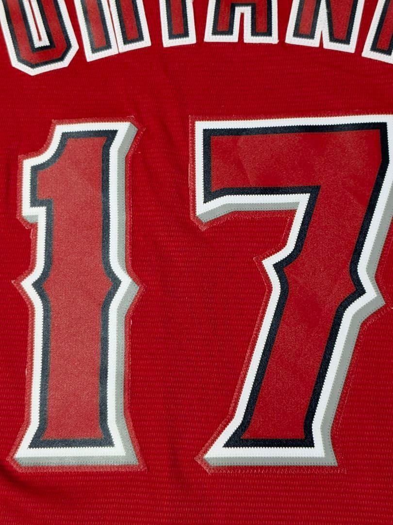 ①USA製 マジェスティック　エンゼルス 大谷翔平 ユニフォーム　Ｍ レッド