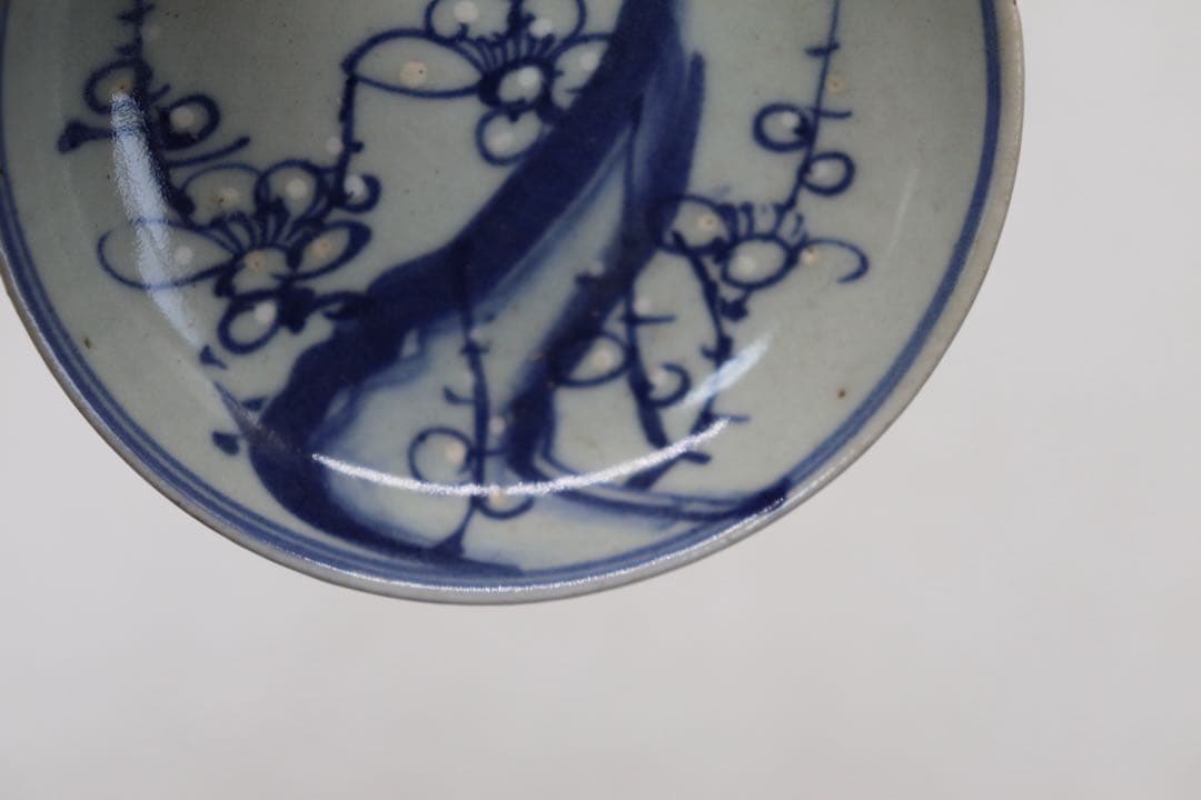 中国　新渡　梅紋小皿5点　送料込み250520